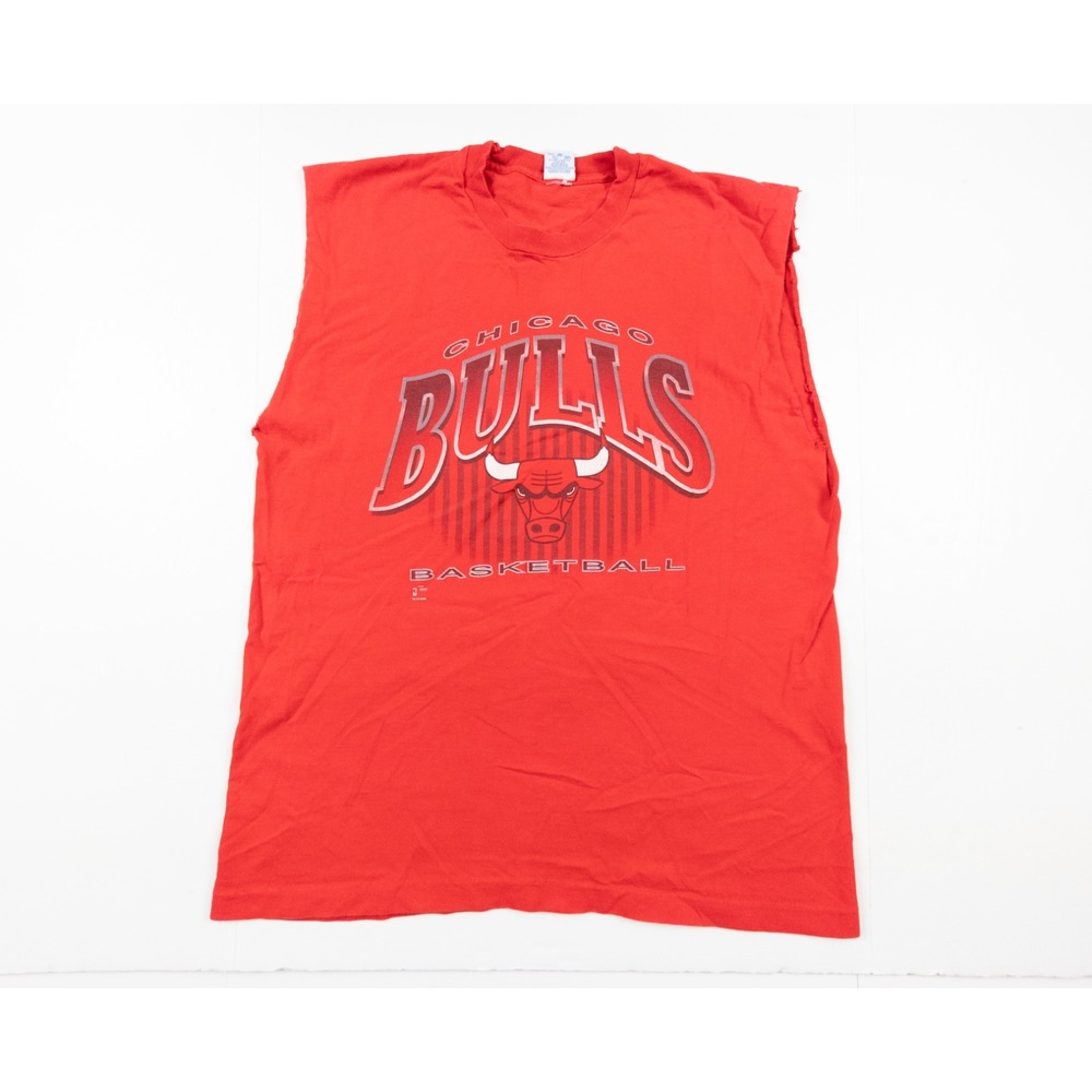 Vintage Chicago Bulls Shirt Adult XLarge Red Sleeveless 90s NBA Basketball Salem